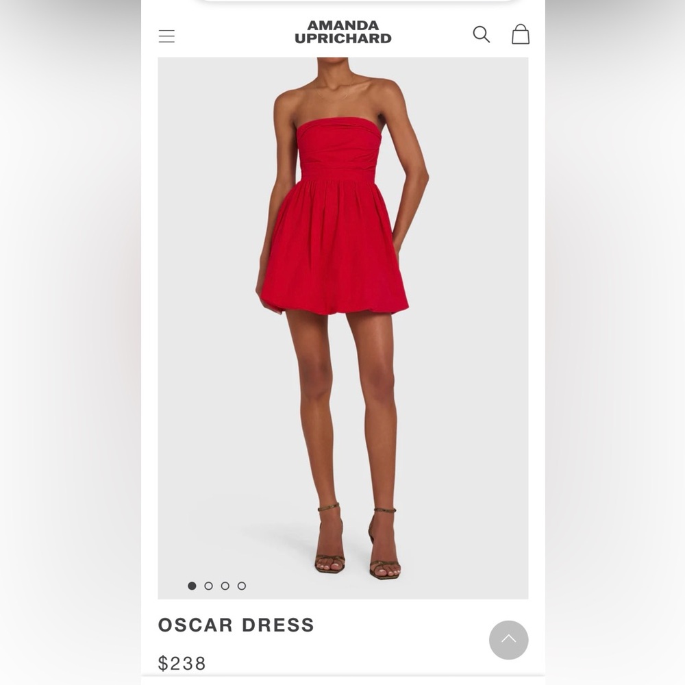 Amanda Uprichard Red Strapless Fit-and-Flare Dress